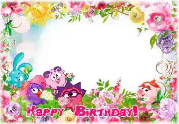 An inscription on the frame: Happy Birthday! An inscription on the frame: Happy Birthday!