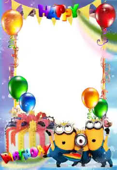 An inscription on the frame: Happy Birthday!