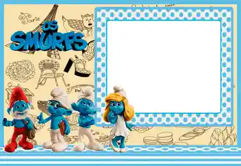 An inscription on the frame: Smurfs
