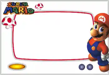 An inscription on the frame: Super Mario