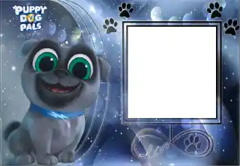 An inscription on the frame: Puppy Dog Pals