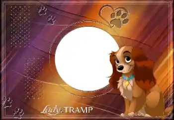 An inscription on the frame: Lady and the Tramp