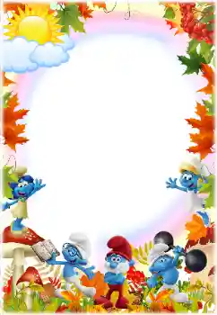 An inscription on the frame: Smurfs
