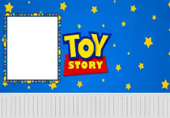 An inscription on the frame: Toy story