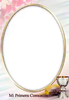 An inscription on the frame: First communion