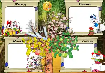 An inscription on the frame: Зима. Весна. Осень. Лето.