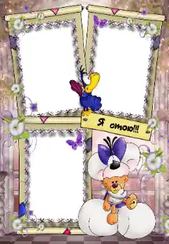 An inscription on the frame: I stand