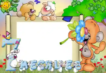 An inscription on the frame: 7 month