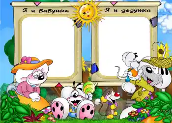 An inscription on the frame: Grandmother. Grandfather. An inscription on the frame: Grandmother. Grandfather.