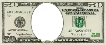 An inscription on the frame: 50 долларов