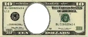 An inscription on the frame: 10 американских долларов.