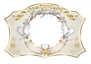 Photo effect from category Labels № 130326. An inscription on the frame: Champagne
