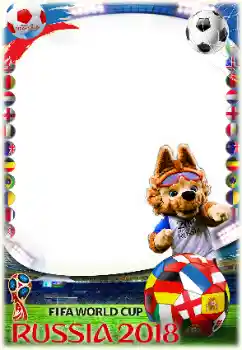 An inscription on the frame: FIFA WORLD CUP 2018 An inscription on the frame: FIFA WORLD CUP 2018