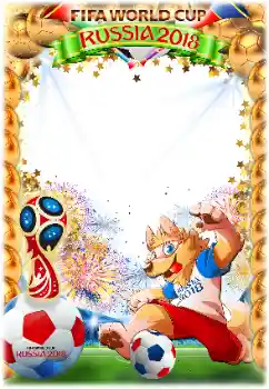 An inscription on the frame: FIFA WORLD CUP 2018 An inscription on the frame: FIFA WORLD CUP 2018