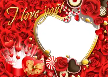 An inscription on the frame: I love you! An inscription on the frame: I love you!