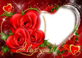 An inscription on the frame: I love you! An inscription on the frame: I love you!