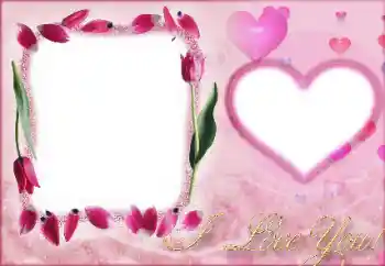 An inscription on the frame: I love you!