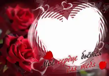 An inscription on the frame: Моё сердце бьётся для тебя An inscription on the frame: Моё сердце бьётся для тебя