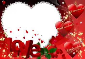 An inscription on the frame: Love. Я тебя люблю!