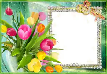 An inscription on the frame: Women's Day An inscription on the frame: Women's Day