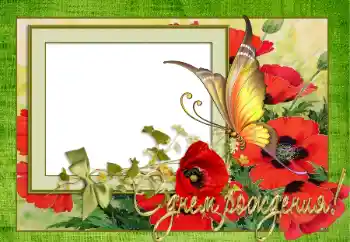 An inscription on the frame: Happy Birthday! An inscription on the frame: Happy Birthday!