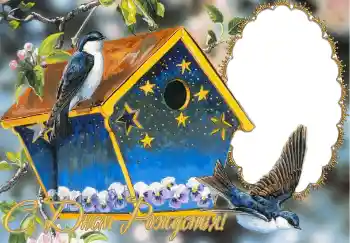 An inscription on the frame: Happy Birthday! An inscription on the frame: Happy Birthday!