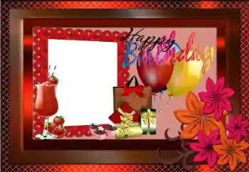 An inscription on the frame: Happy Birthday! An inscription on the frame: Happy Birthday!