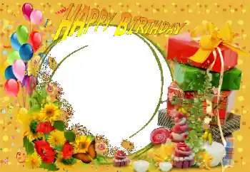 An inscription on the frame: Happy Birthday!