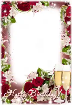 An inscription on the frame: Happy Birthday! An inscription on the frame: Happy Birthday!