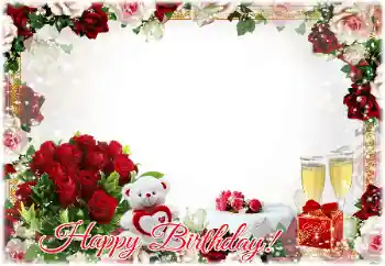 An inscription on the frame: Happy Birthday!