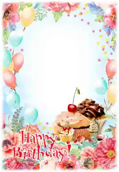 An inscription on the frame: Happy Birthday! An inscription on the frame: Happy Birthday!