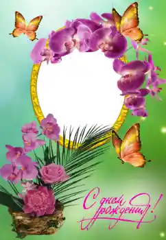 An inscription on the frame: Happy Birthday!