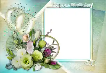 An inscription on the frame: Happy Birthday! An inscription on the frame: Happy Birthday!