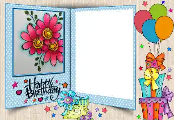 An inscription on the frame: Happy Birthday!