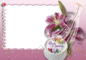 An inscription on the frame: Happy Birthday