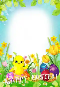 Photo effect from category Easter cards № 124297. An inscription on the frame: Happy Easter! Photo effect from category Easter cards № 124297. An inscription on the frame: Happy Easter!