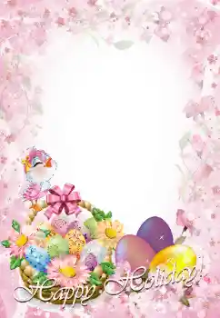 Photo effect from category Easter cards № 124299. An inscription on the frame: Happy Easter! Photo effect from category Easter cards № 124299. An inscription on the frame: Happy Easter!