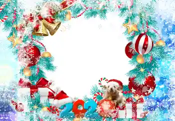 Photo effect from category New Year cards № 160881. An inscription on the frame: 2026