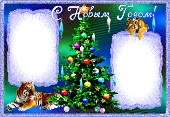 Photo effect from category New Year cards № 192972. An inscription on the frame: Happy New Year!