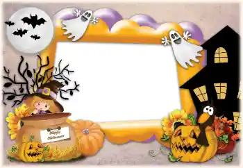 An inscription on the frame: Happy Halloween