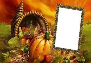 An inscription on the frame: Happy Thanksgiving