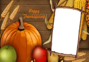 An inscription on the frame: Happy Thanksgiving