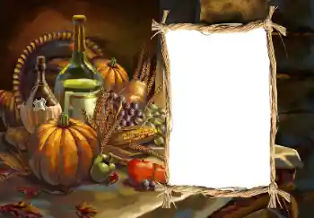 An inscription on the frame: Happy Thanksgiving