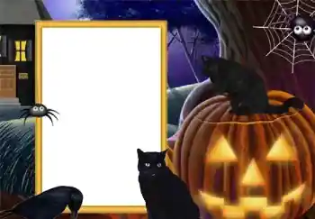 An inscription on the frame: Happy Halloween