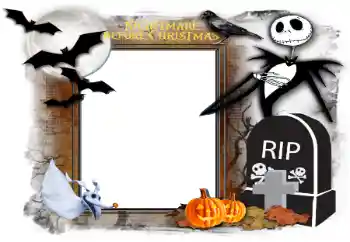 An inscription on the frame: Happy Halloween