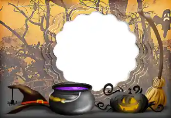 An inscription on the frame: Happy Halloween An inscription on the frame: Happy Halloween