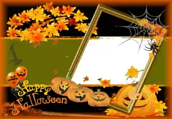 An inscription on the frame: Happy Halloween