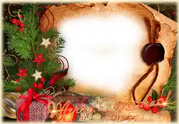 An inscription on the frame: Merry Christmas!