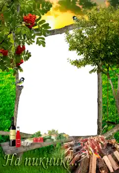 An inscription on the frame: На пикнике...