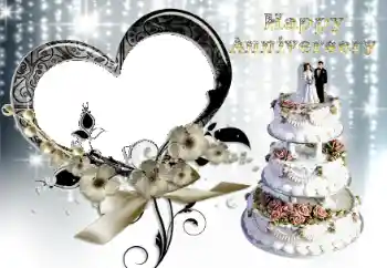 An inscription on the frame: Happy anniversary!